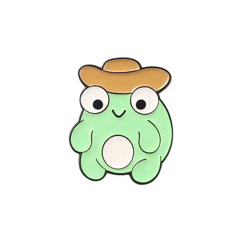 Cartoon Frog Lotus Leaf Magic Hat Brooch