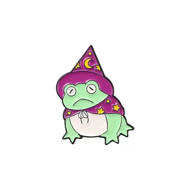 Cartoon Frog Lotus Leaf Magic Hat Brooch