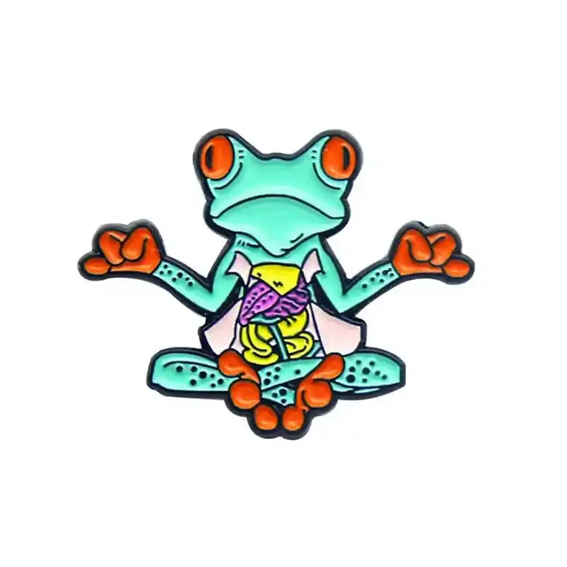 Cartoon Frog Lotus Leaf Magic Hat Brooch