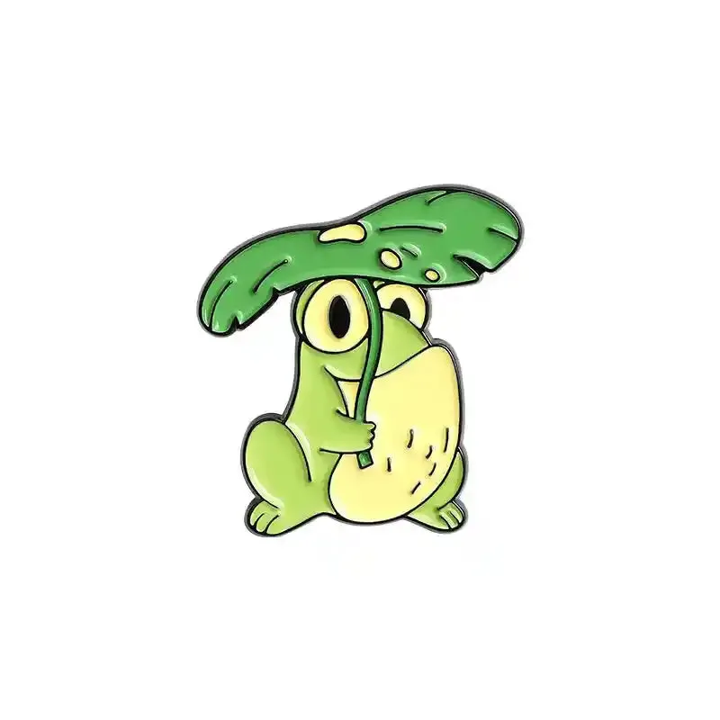Cartoon Frog Lotus Leaf Magic Hat Brooch