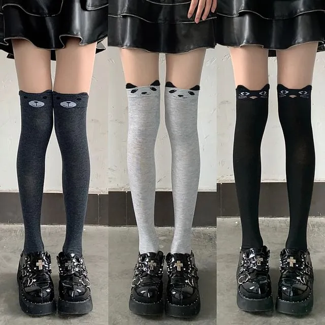 Cartoon Patterned Over The Knee Socks