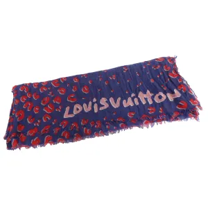 Cashmere Silk Sprouse Leopard Confetti Stole Denim