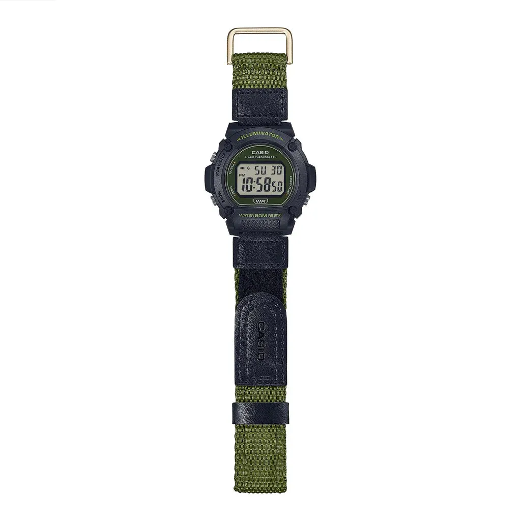 Casio - Digital Velcro Band watch Green & Black