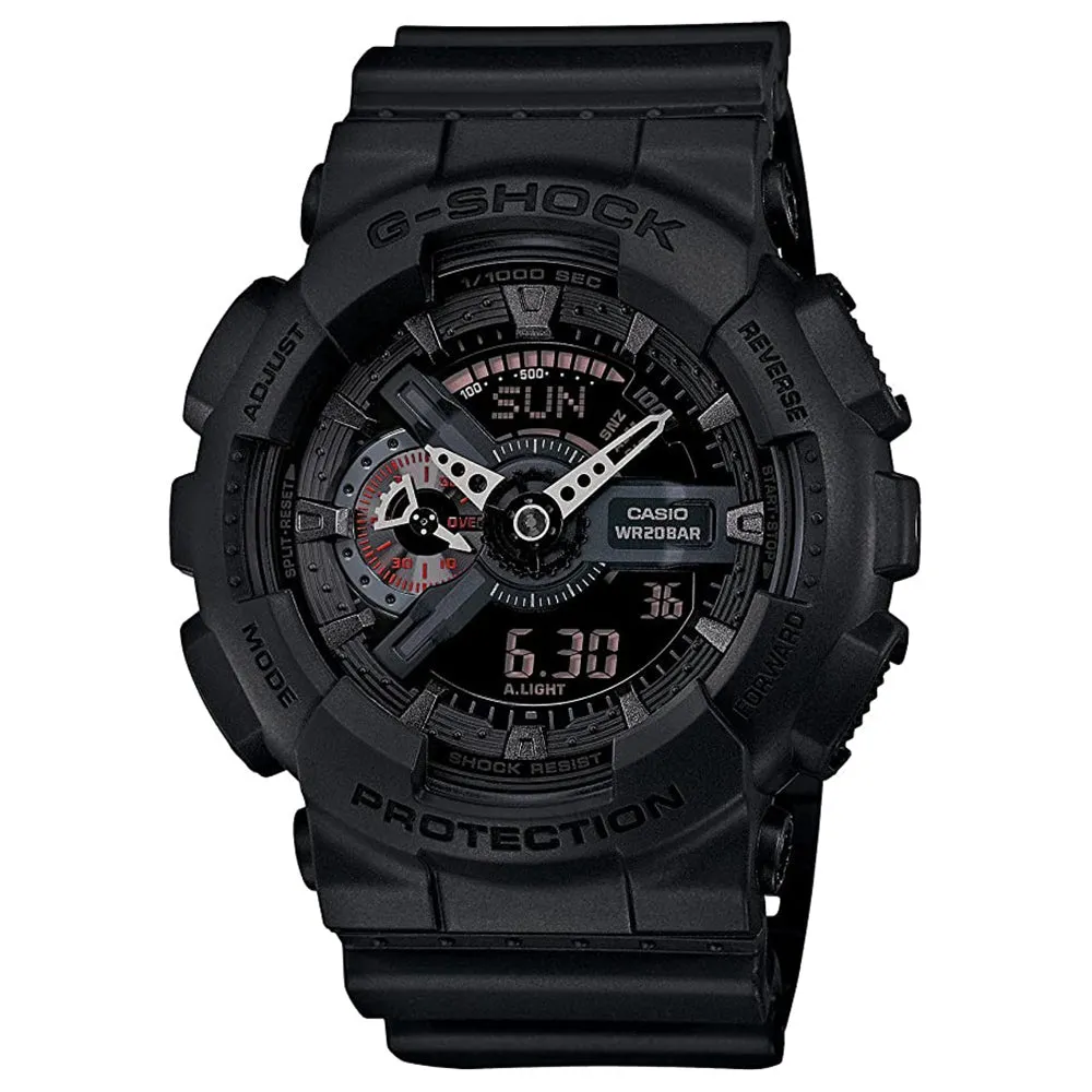 Casio Men's Black Dial Resin Band G-Shock Military Series Analog and Digital Quartz Watch - GA-110MB-1ACR