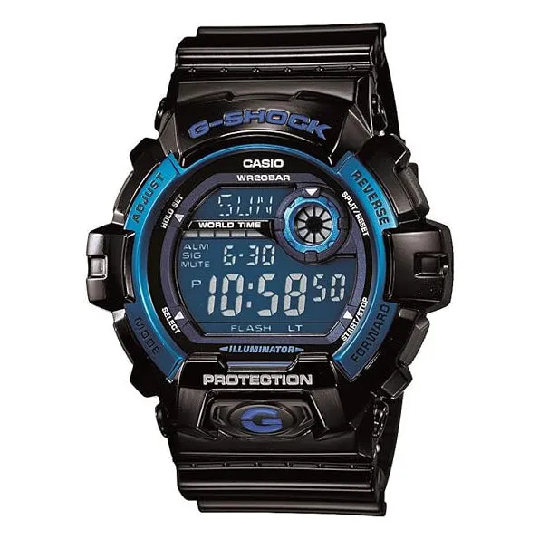 Casio Men's Blue Dial Black Resin Band Digital G-Shock Sport Japanese Quartz Watch - G8900A-1