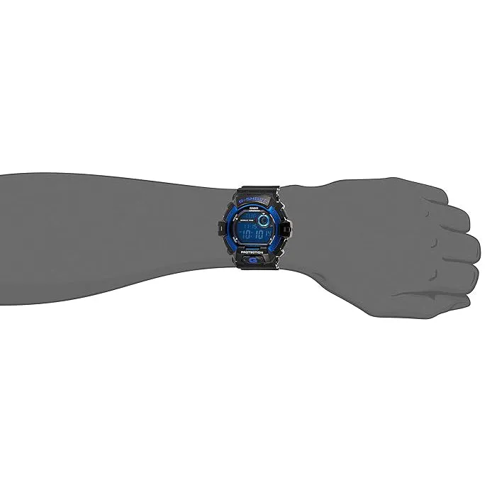 Casio Men's Blue Dial Black Resin Band Digital G-Shock Sport Japanese Quartz Watch - G8900A-1