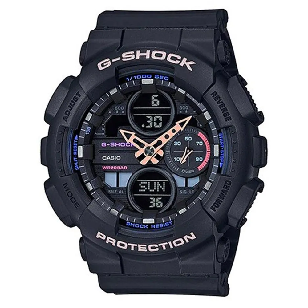 Casio Women's G-Shock S-Series Black Resin Band Black Analog-Digital Dial Quartz Watch - GMA-S140-1ACR