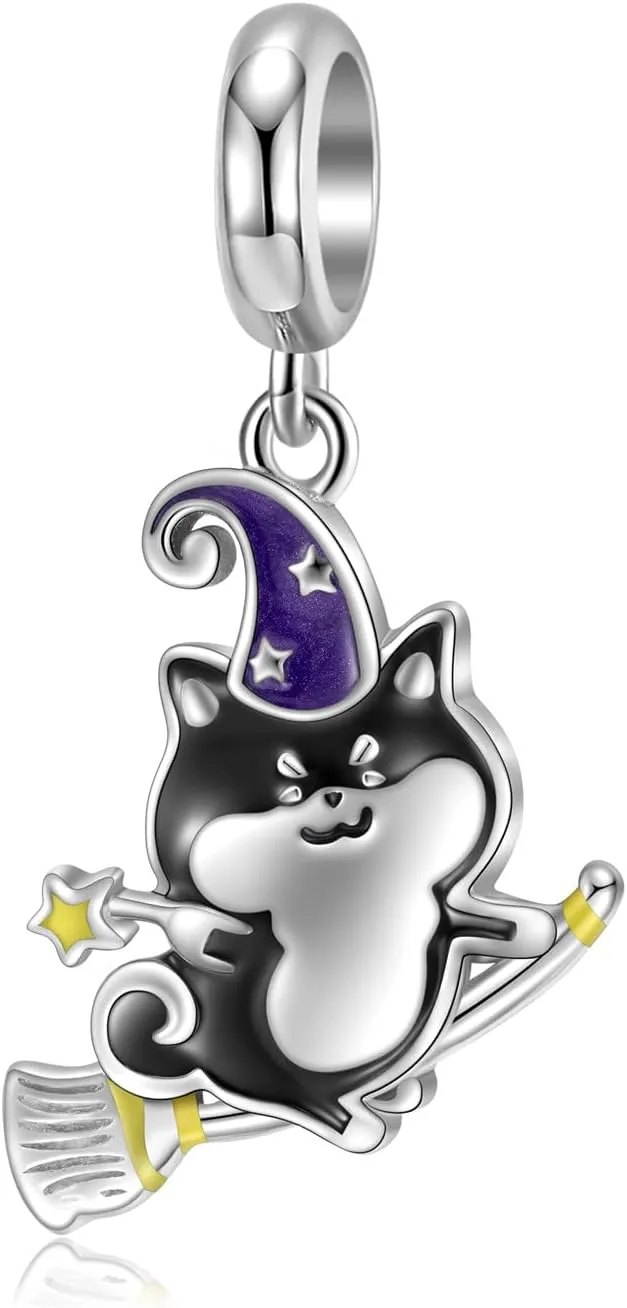 Cat Charm 925 Sterling Silver Pet Dog Animal Charm Girl Birthday Charm Love Heart Charm Birthstone Charm for Pandora Charm Bracelet