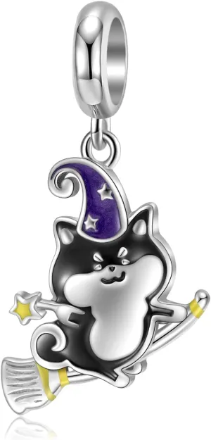 Cat Charm 925 Sterling Silver Pet Dog Animal Charm Girl Birthday Charm Love Heart Charm Birthstone Charm for Pandora Charm Bracelet