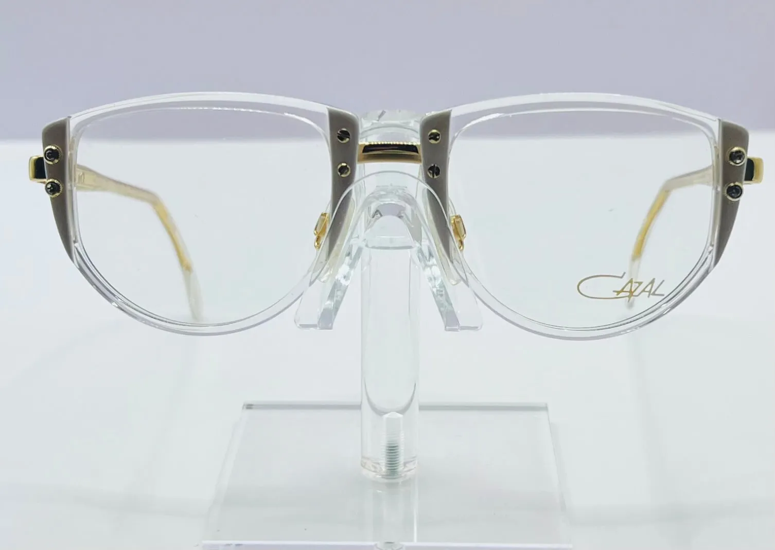 Cazal Vintage Eyeglasses-NOS-MODEL 332 COL. 180-Clear, White, Gold & Stones Frame