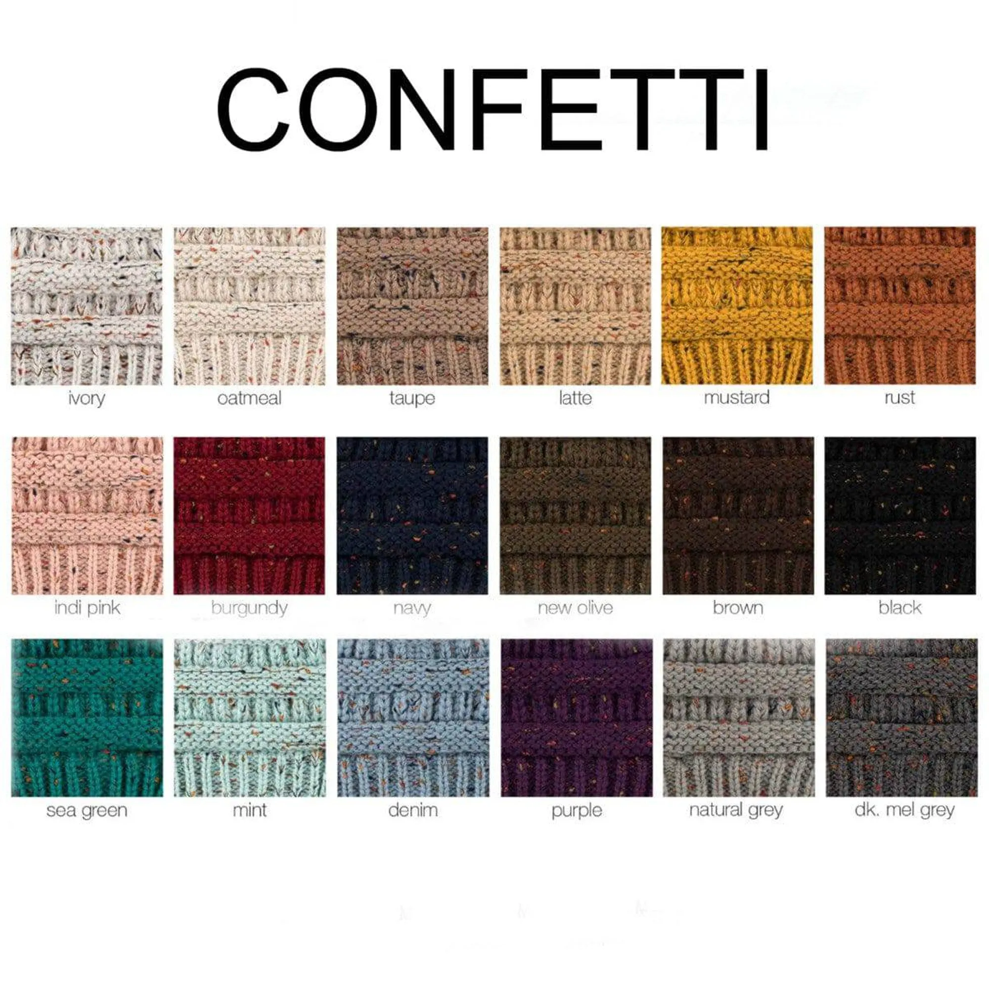 CC Cozy Confetti Cable Knit Skully Beanies Hats