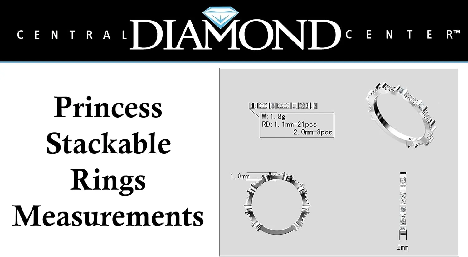 Central Diamond Center Stackable Birthstone Ring Band w/Simulated Birthstones, Sterling Silver