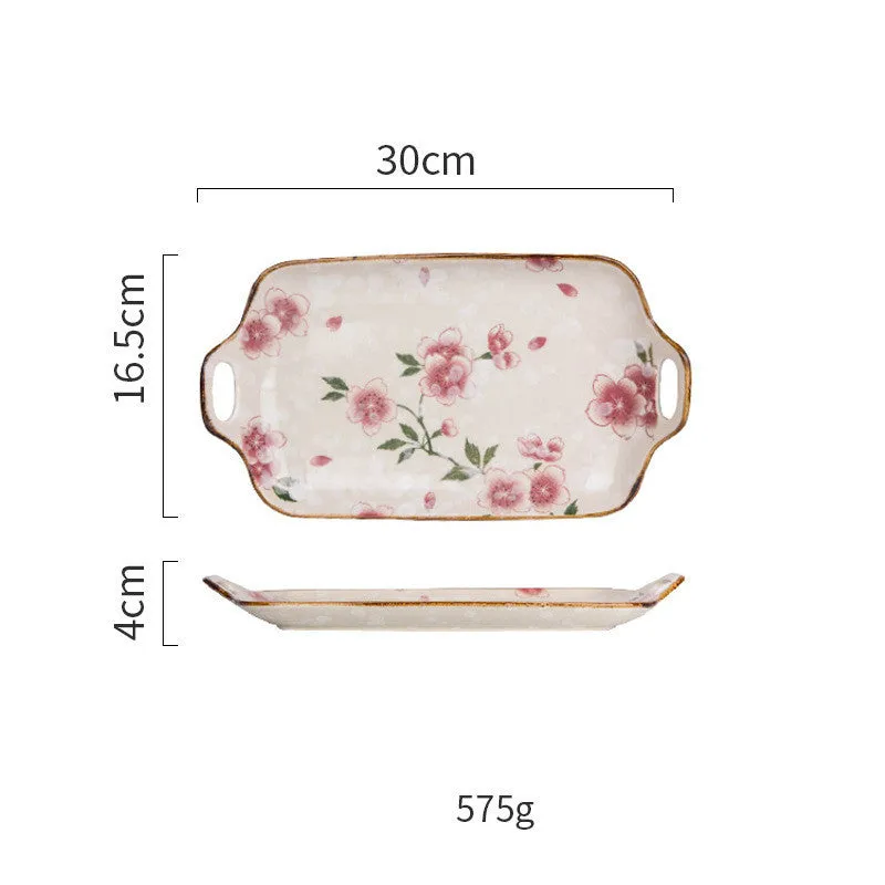 Ceramic Tableware Household Dish Plate Rice Bowl Soup Noodle Bowl High