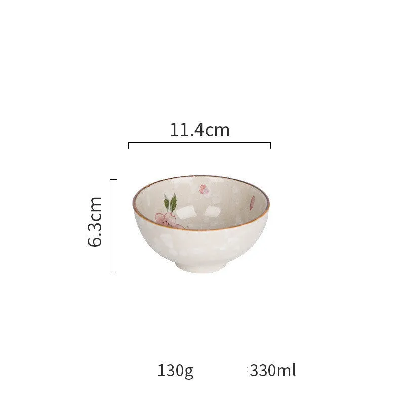Ceramic Tableware Household Dish Plate Rice Bowl Soup Noodle Bowl High
