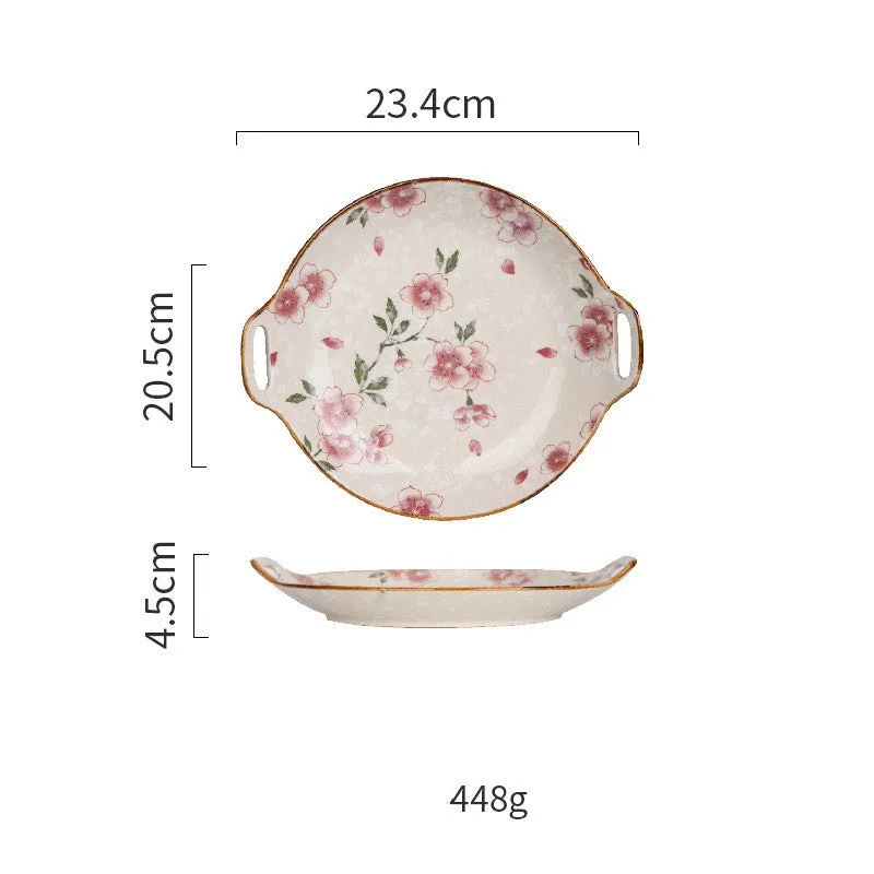 Ceramic Tableware Household Dish Plate Rice Bowl Soup Noodle Bowl High