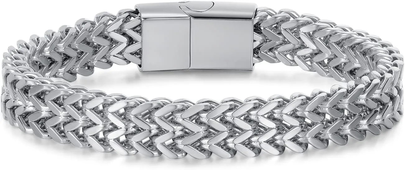 Chain Bracelet for Men Stainless Steel Franco Chain Cuban Curb Chain Wristwear Gift