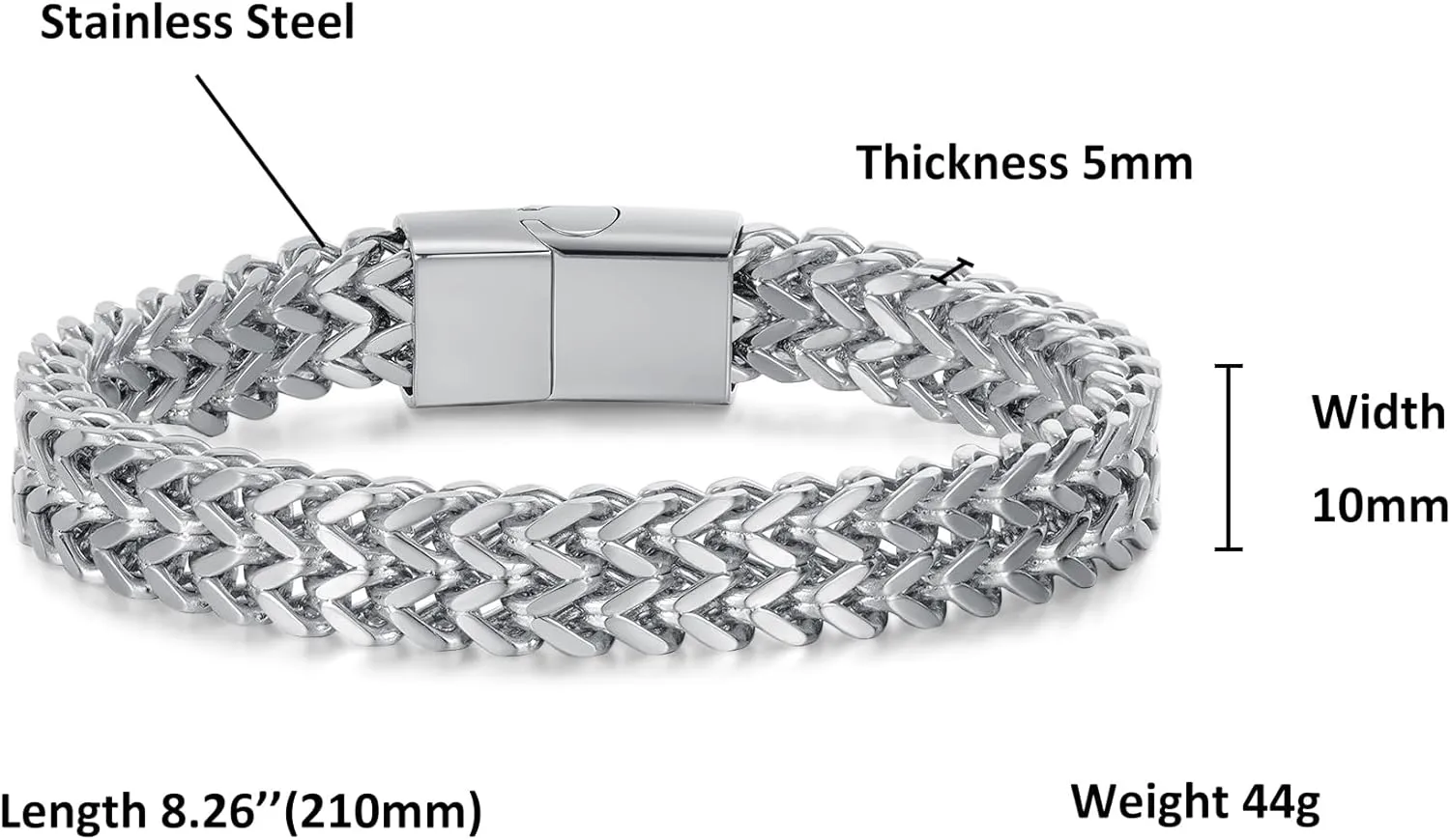 Chain Bracelet for Men Stainless Steel Franco Chain Cuban Curb Chain Wristwear Gift