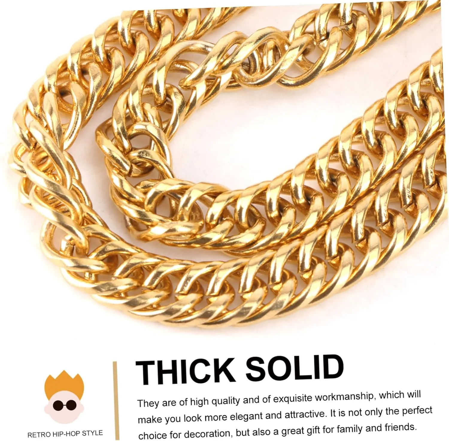 Chain Fashion Chain Fashion Link Chain Necklace Trendy Accessories Hip Hop Chunky Necklace Gold Chain