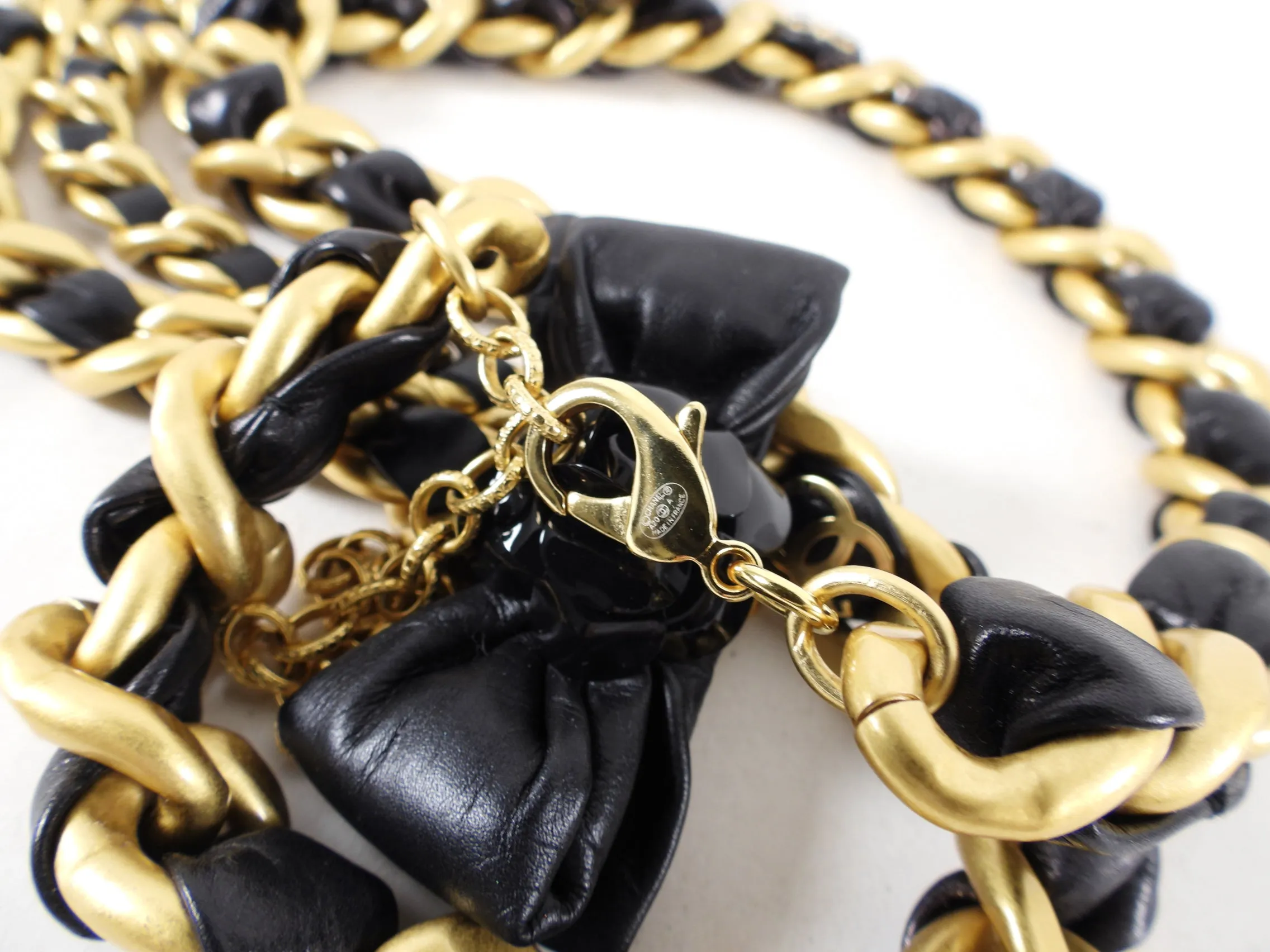 Chanel 20A Runway Chain and Lambskin Bow Belt