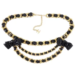 Chanel 20A Runway Chain and Lambskin Bow Belt