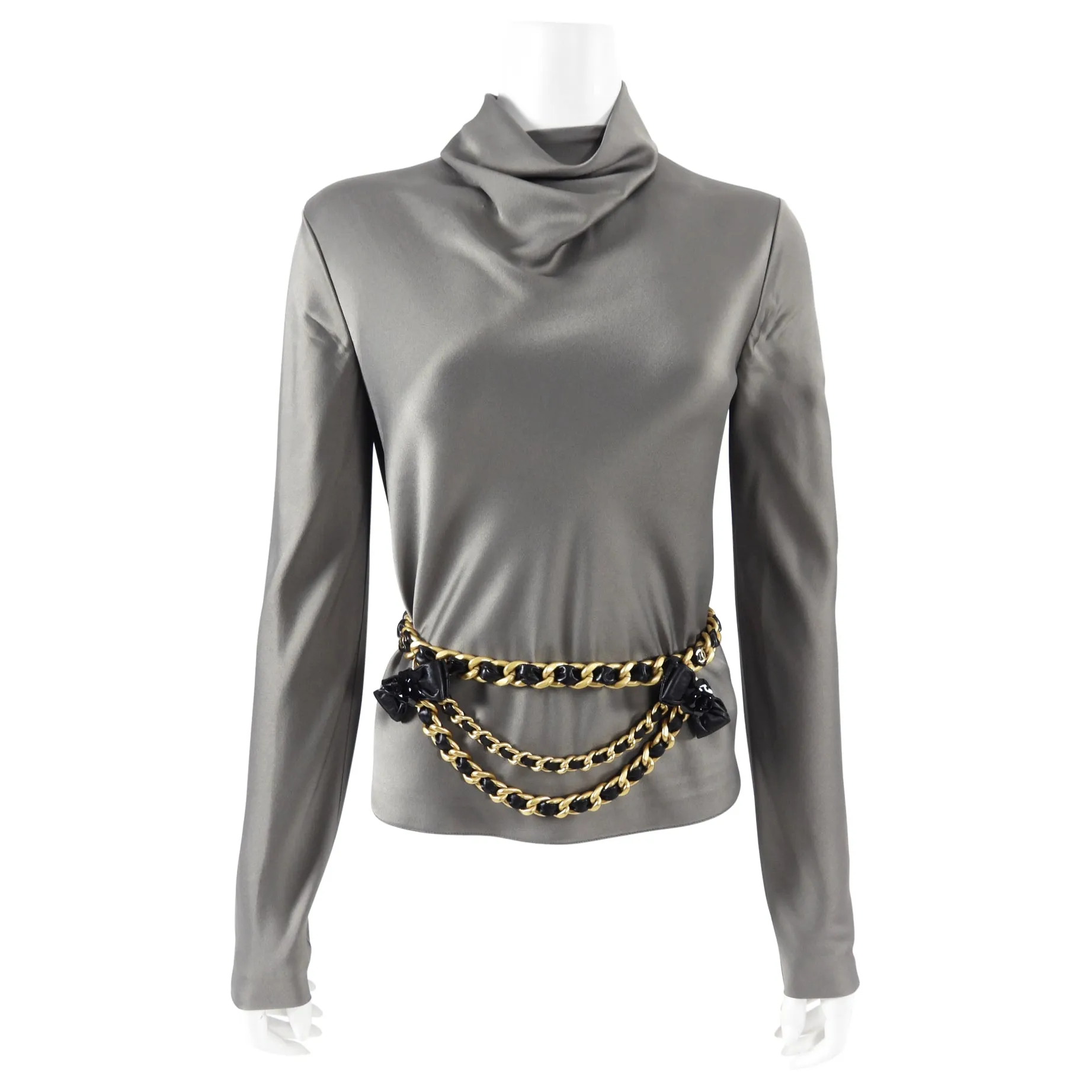 Chanel 20A Runway Chain and Lambskin Bow Belt