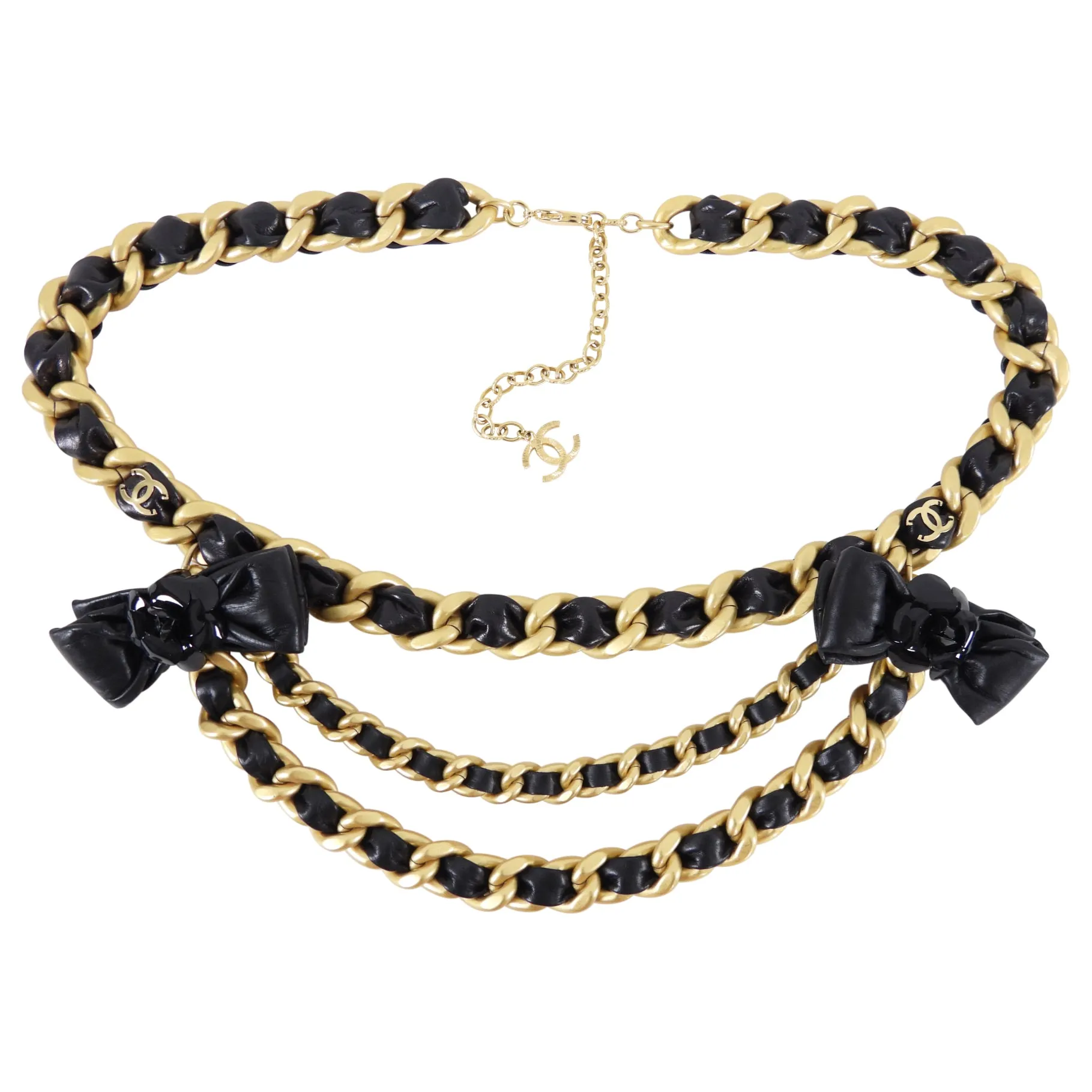 Chanel 20A Runway Chain and Lambskin Bow Belt