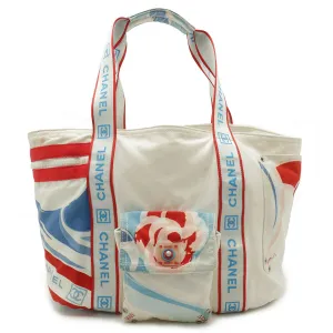 Chanel Canvas Camellia Tote Bag