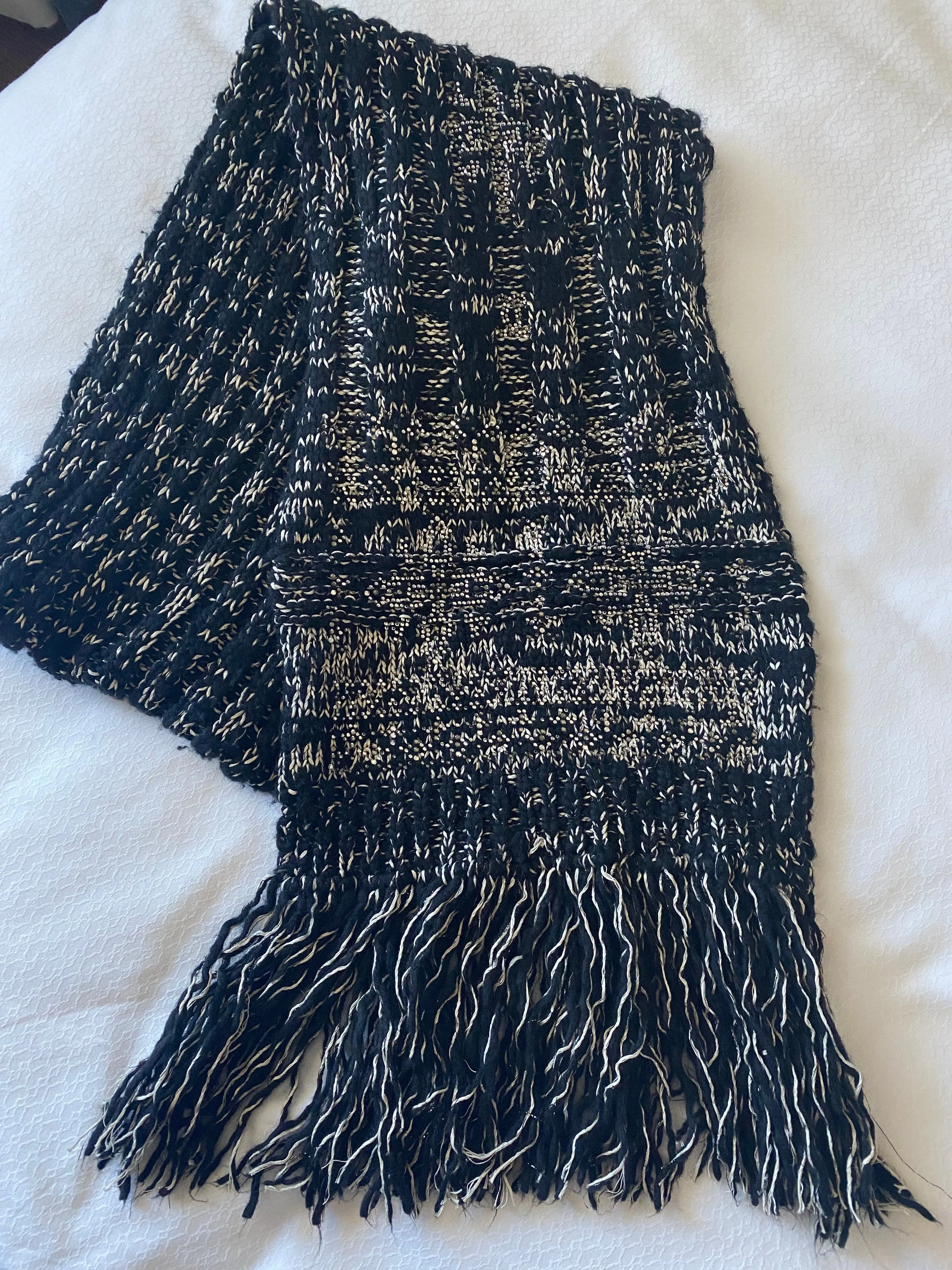 Chanel Cashmere Wool Blend Crystal Neckscarf - AWL3965