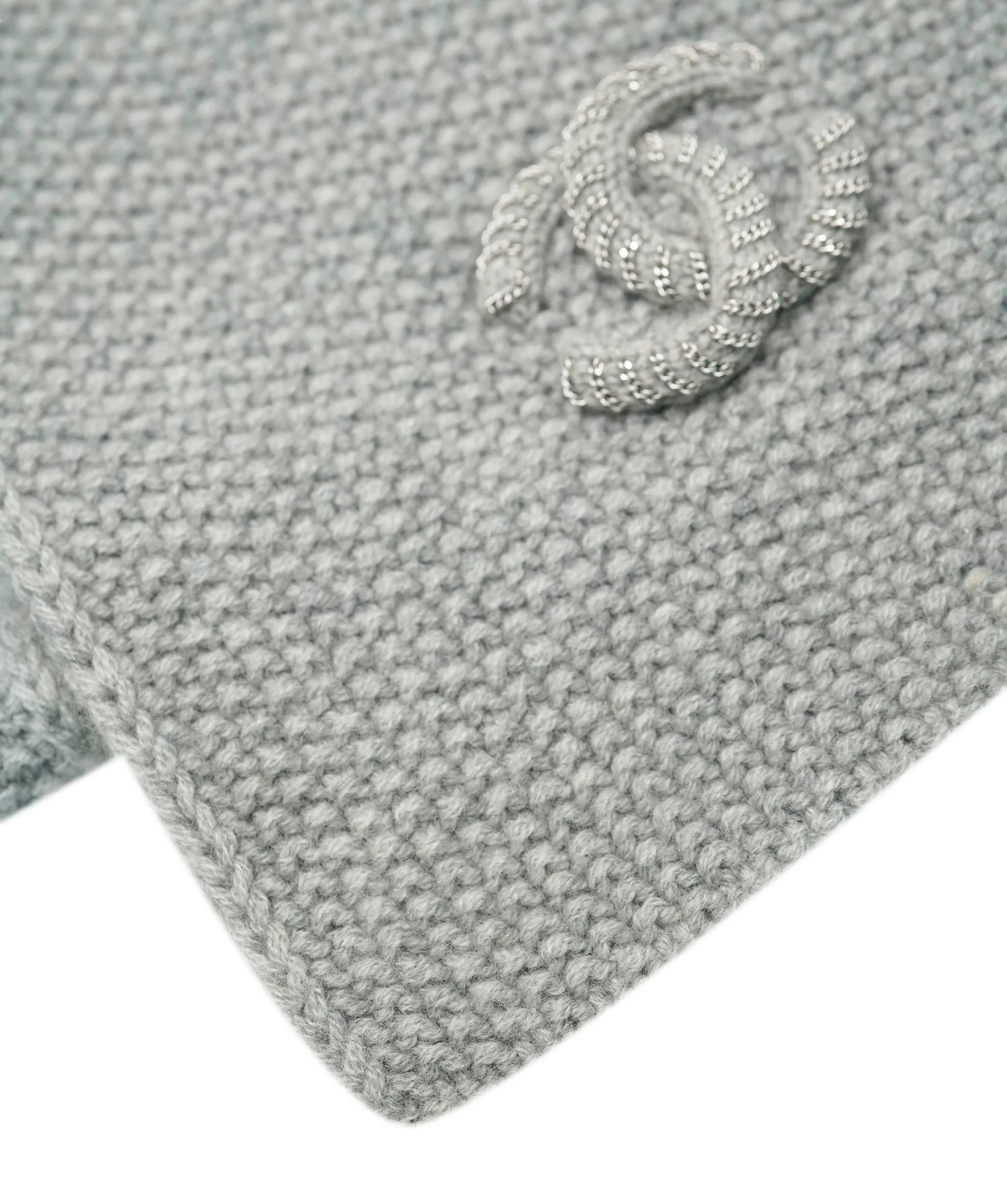 Chanel CC Cashmere Scarf Gray