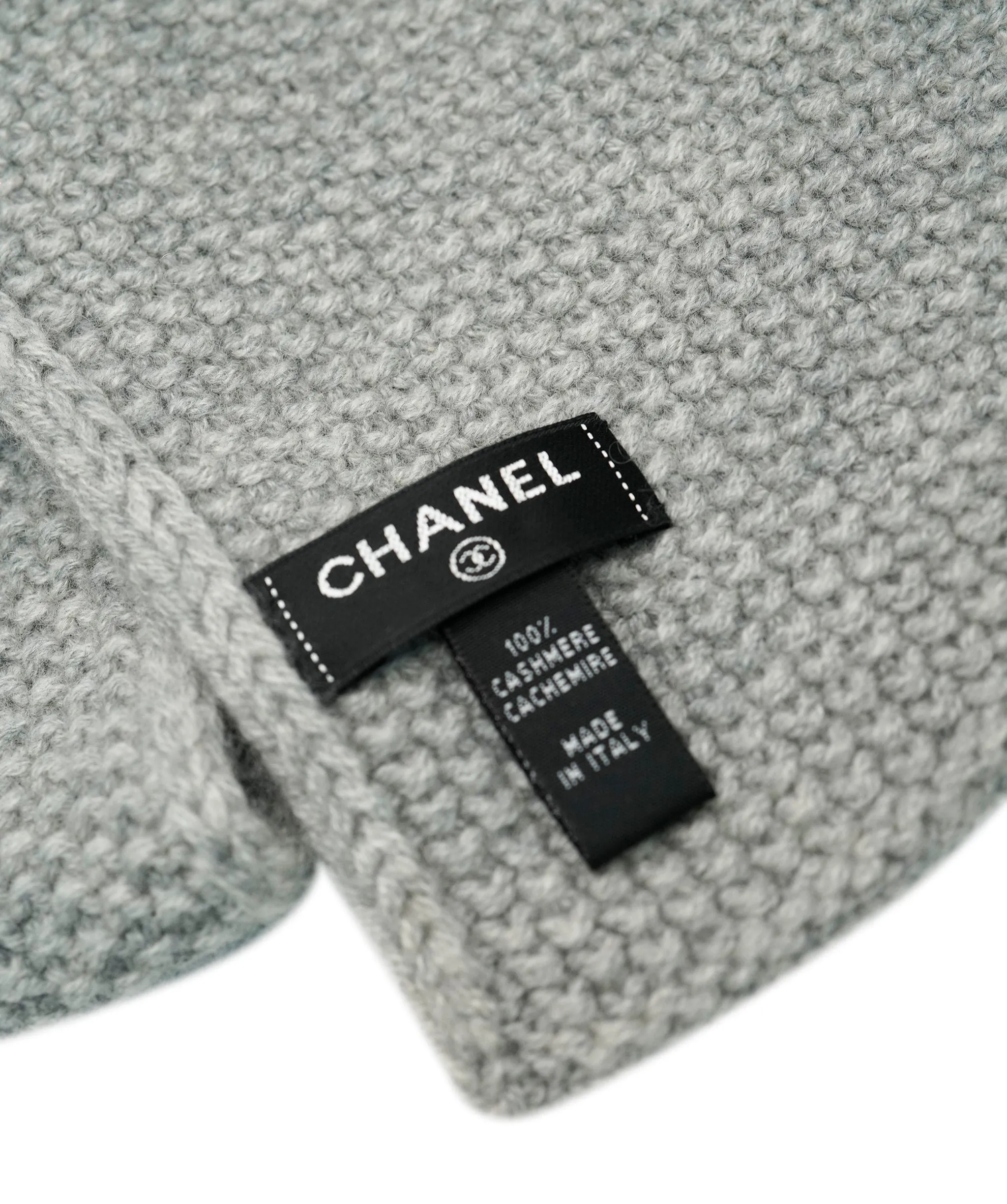 Chanel CC Cashmere Scarf Gray