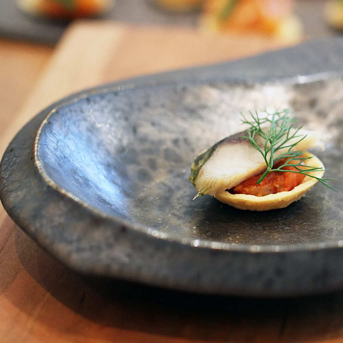 Charcoal Gray Asymmetrical Plate 8.27" x 6.81"