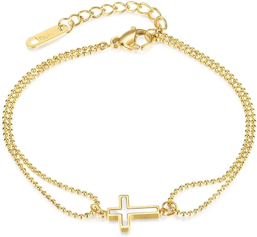 Charm Beach Chain Bracelet for Women - Cute Dainty 14k Gold Filled Waterproof Bracelets Friendship Jewelry Gifts
