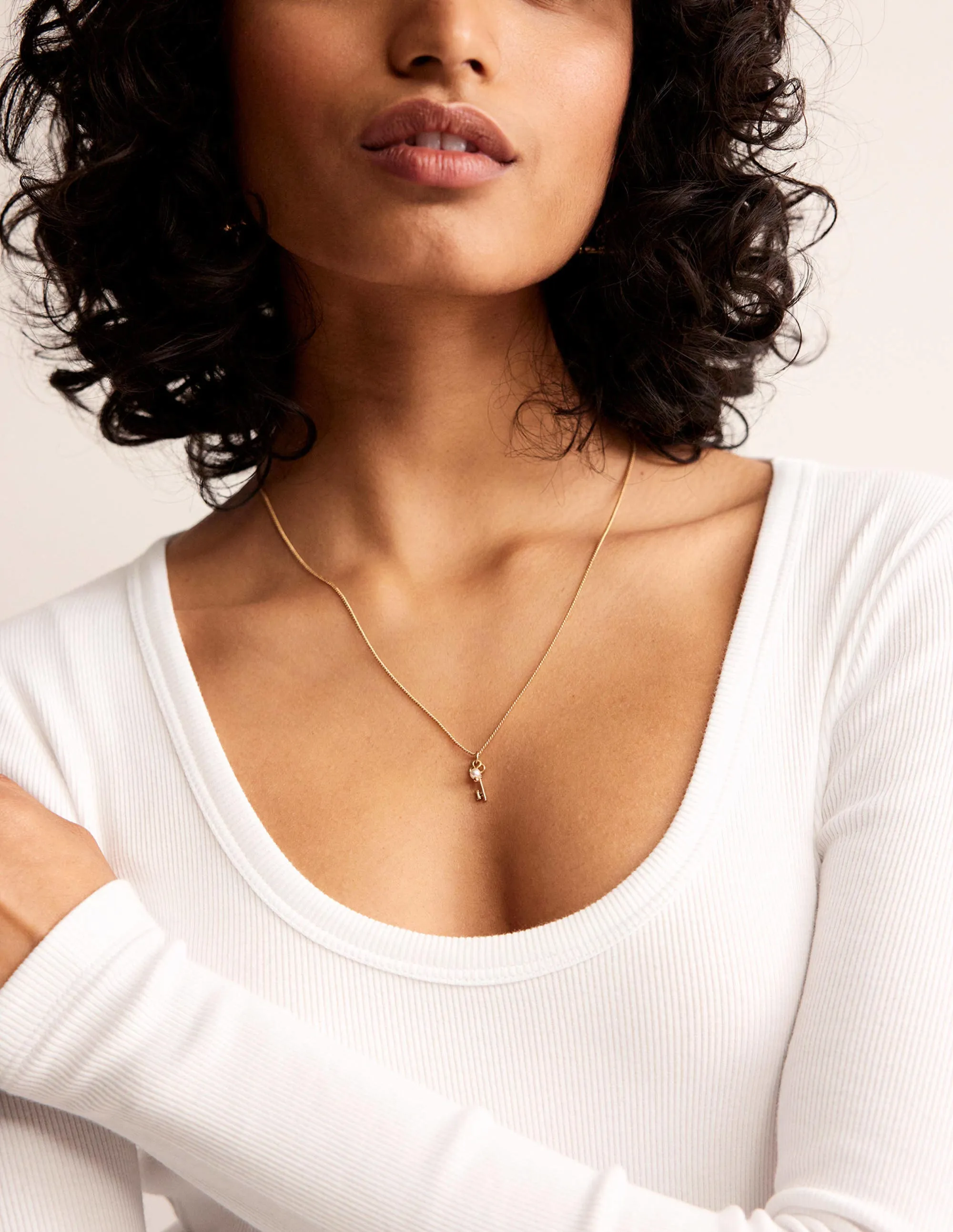 Charm Pendant Necklace-Key