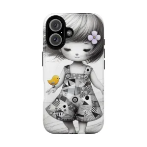 Charming Japanese-Inspired Bird Phone Case for Girls