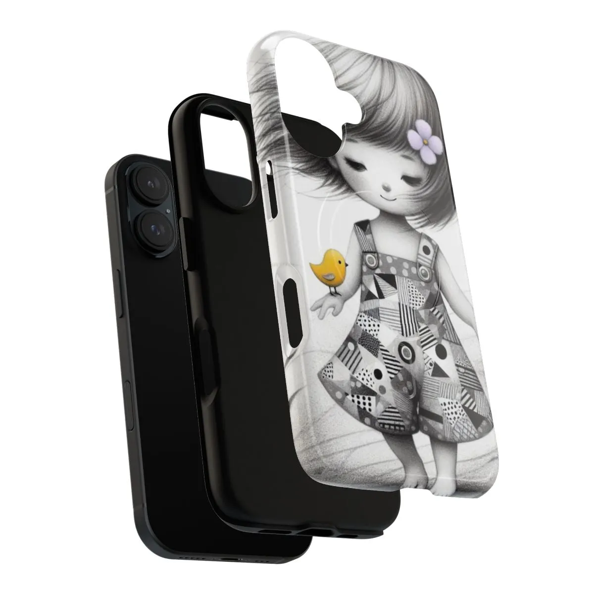 Charming Japanese-Inspired Bird Phone Case for Girls