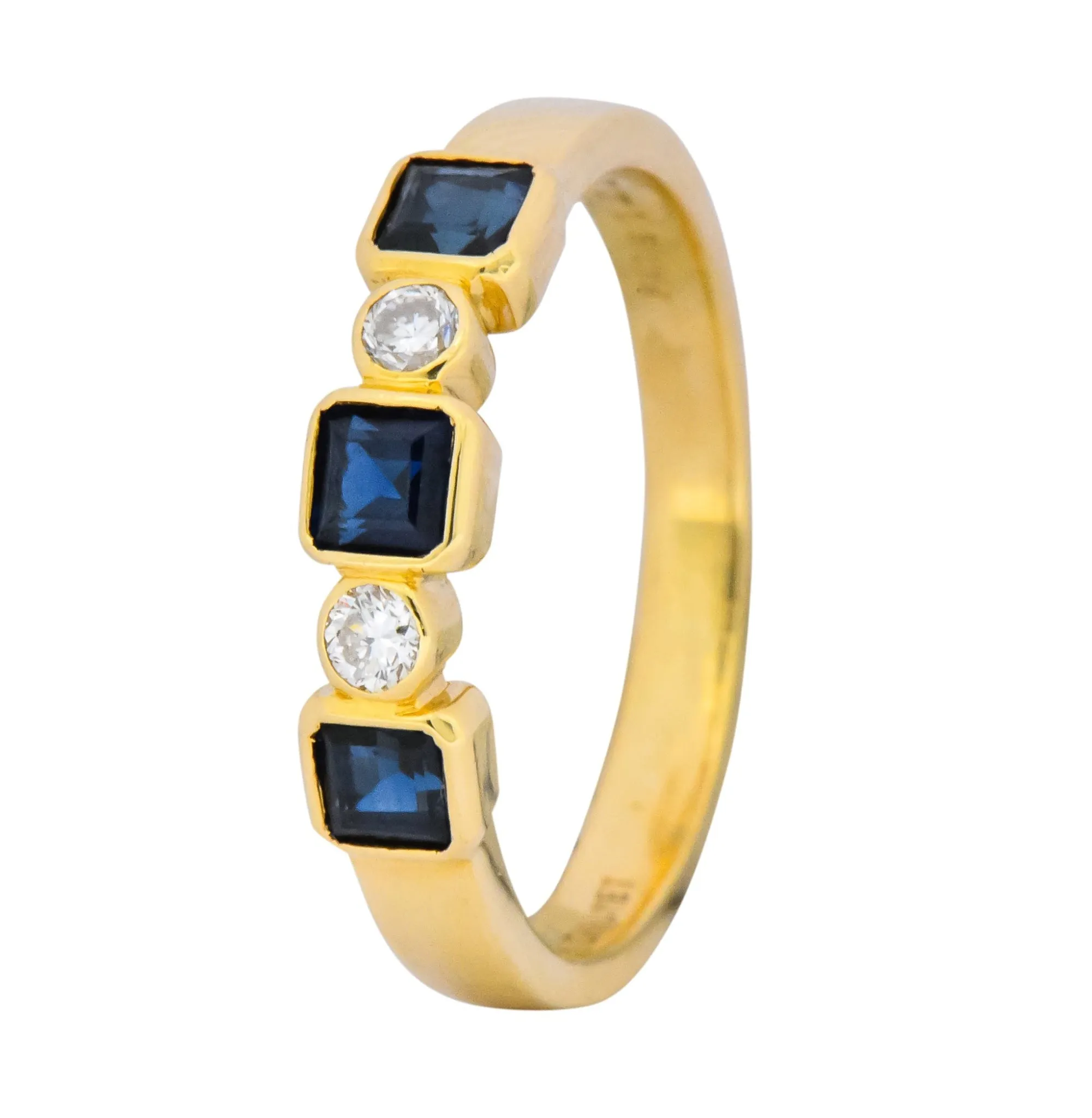 Chaumet Paris Sapphire Diamond 18 Karat Gold Stacking Ring