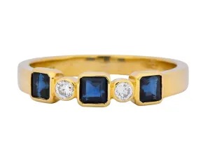 Chaumet Paris Sapphire Diamond 18 Karat Gold Stacking Ring