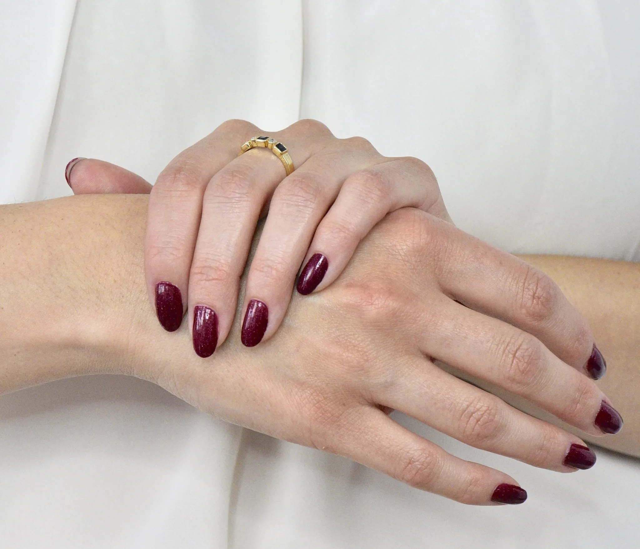 Chaumet Paris Sapphire Diamond 18 Karat Gold Stacking Ring