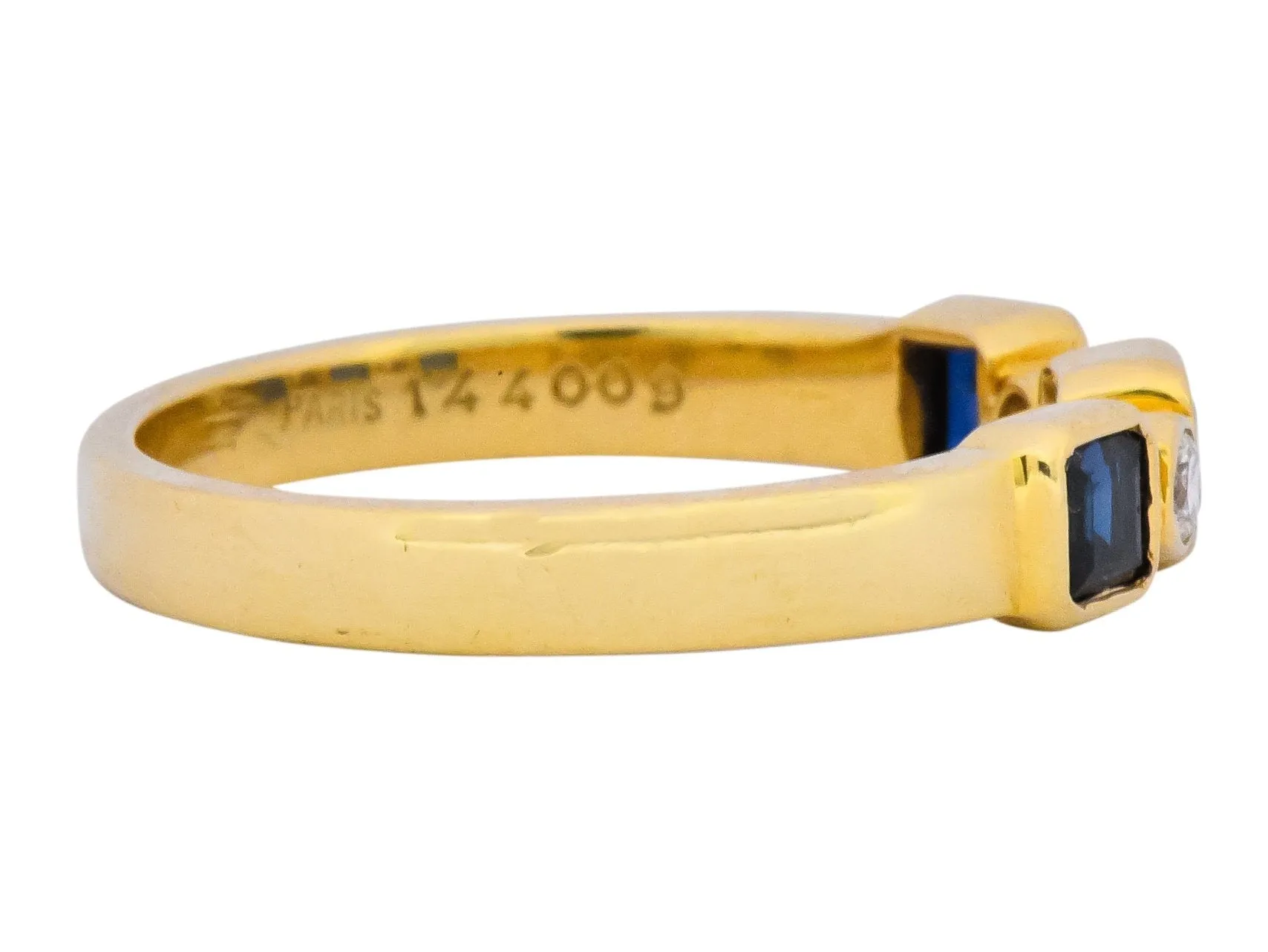 Chaumet Paris Sapphire Diamond 18 Karat Gold Stacking Ring