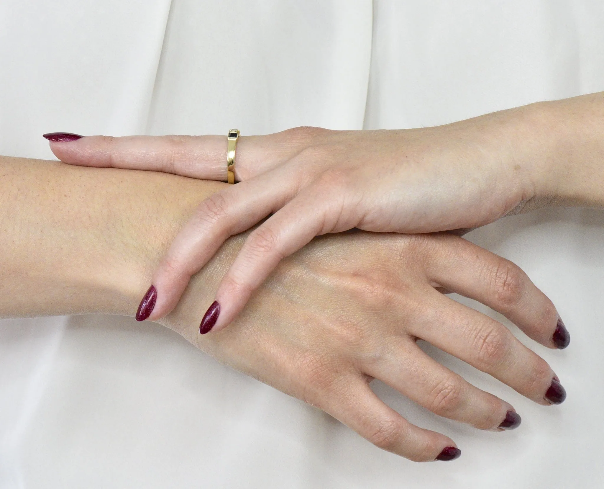 Chaumet Paris Sapphire Diamond 18 Karat Gold Stacking Ring