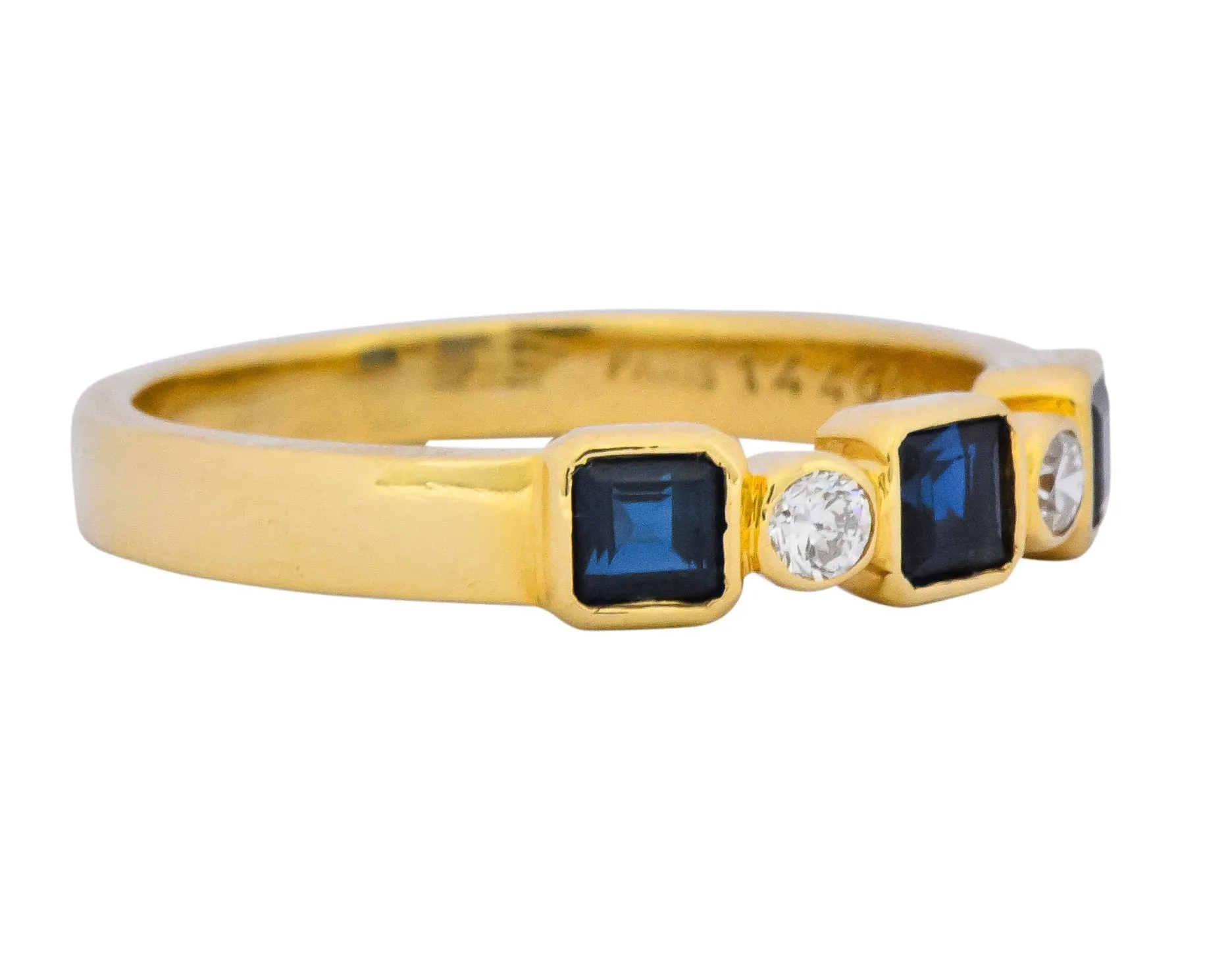Chaumet Paris Sapphire Diamond 18 Karat Gold Stacking Ring