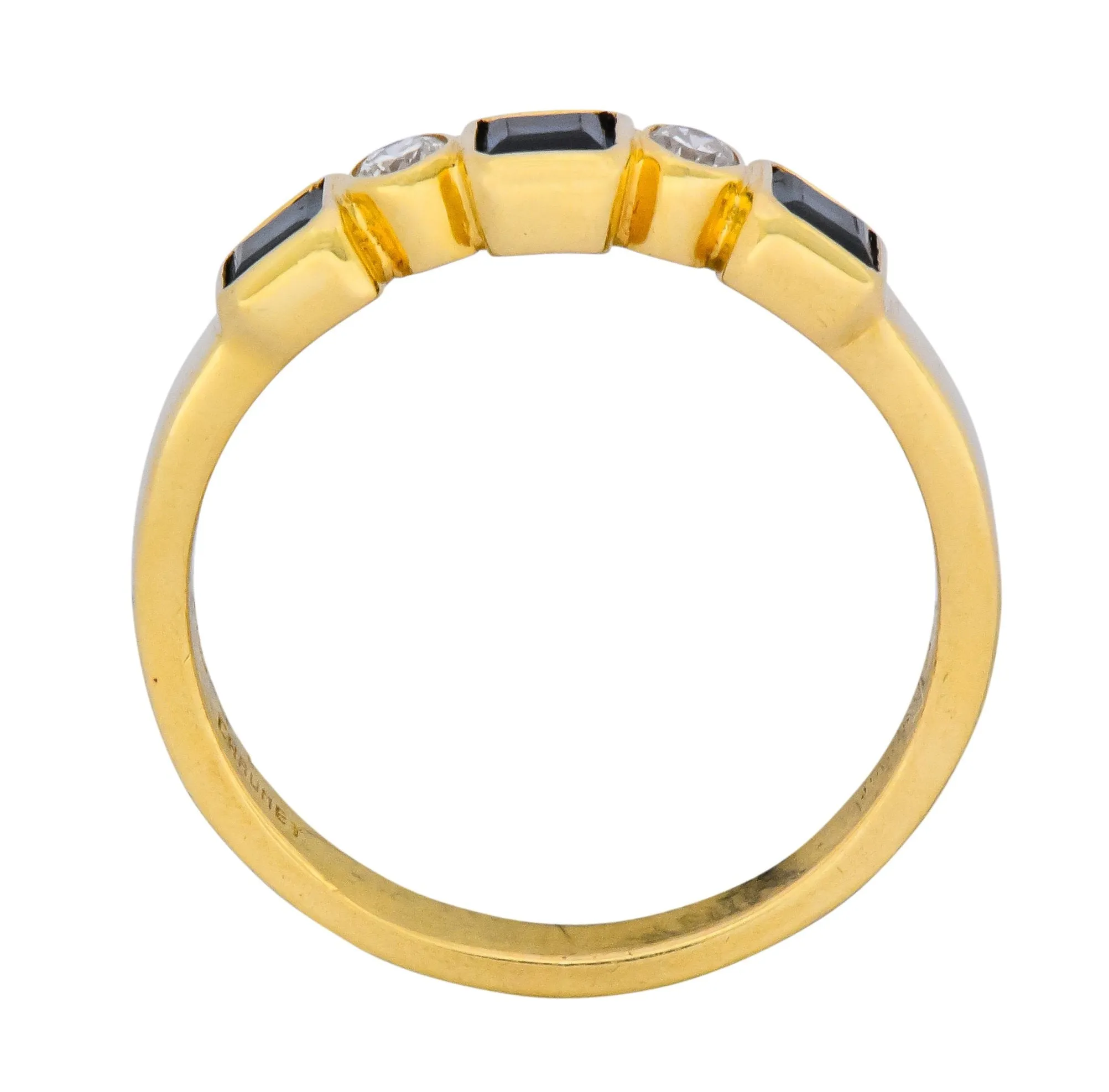 Chaumet Paris Sapphire Diamond 18 Karat Gold Stacking Ring