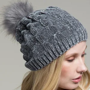 Chenille Cable Knit Beanie