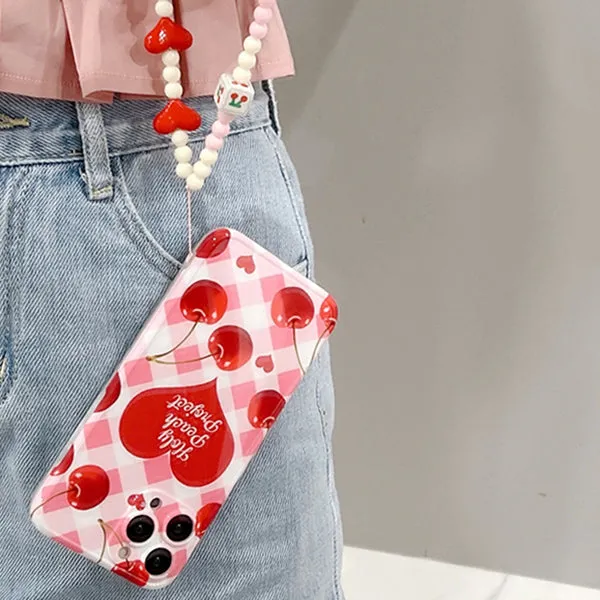 Cherry Beaded iPhone Case