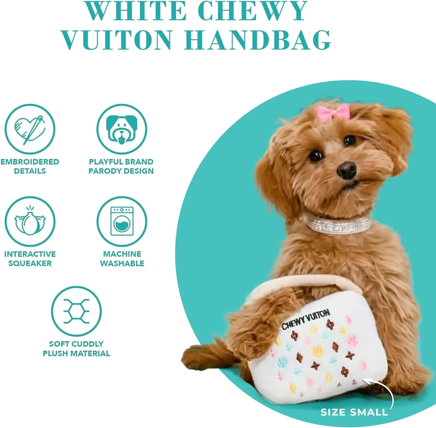 chewy vuitton purse - white
