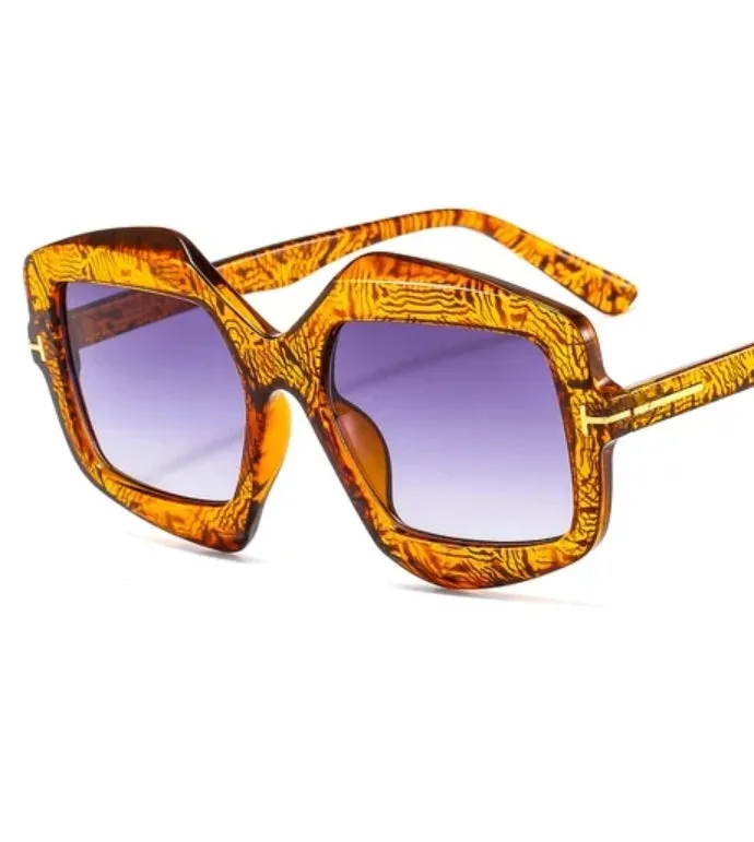 Chic Oversized Sunglasses for Women Men Big Flat Top Fashion-Hani