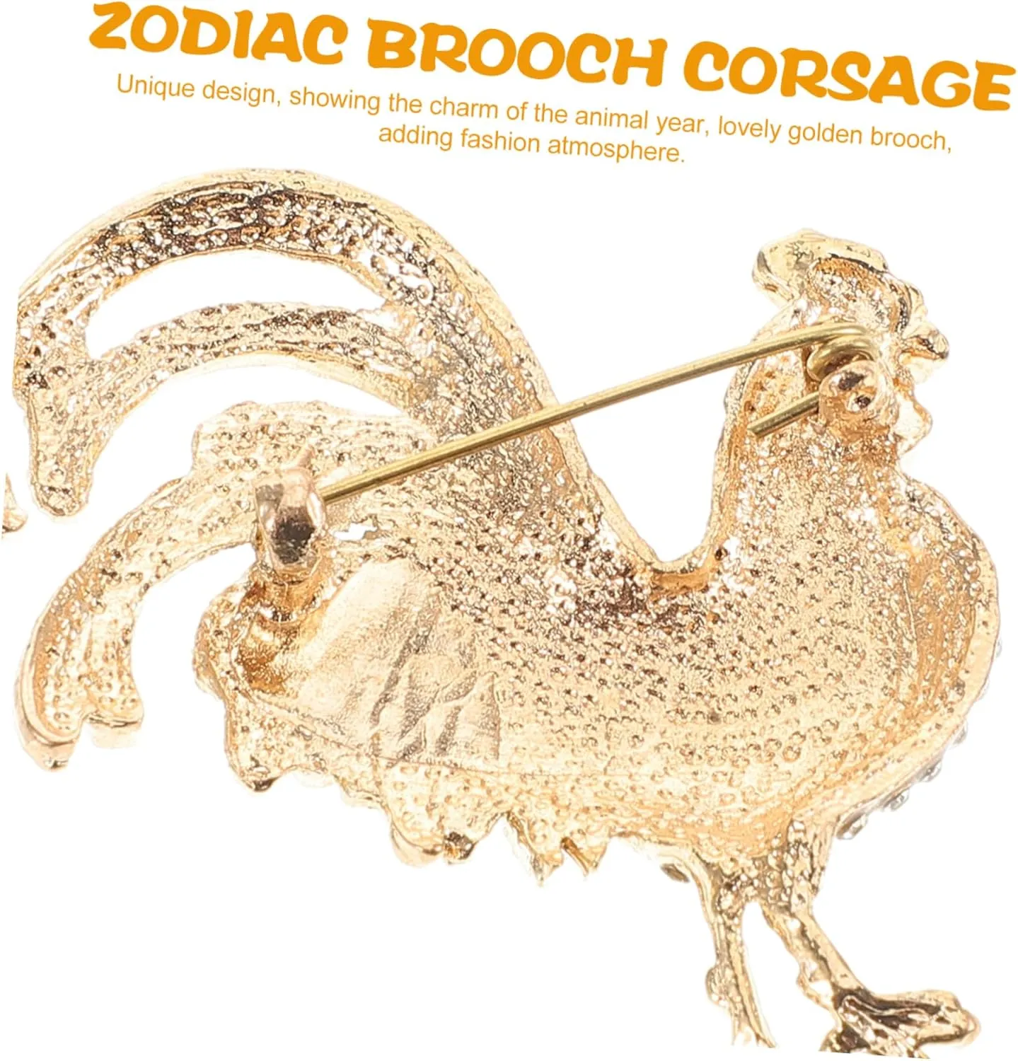 Chicken Brooch Lapel Pin Rooster Ornament Rhinestone Brooch Pin Coat Brooch Women Shirt Brooch Pins