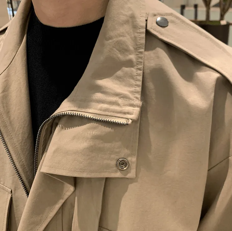 Chicmy-Korean style, Korean men's outfit, minimalist style, street fashion No. 4097 TWO LAYER COLLAR WRIST BELT JK
