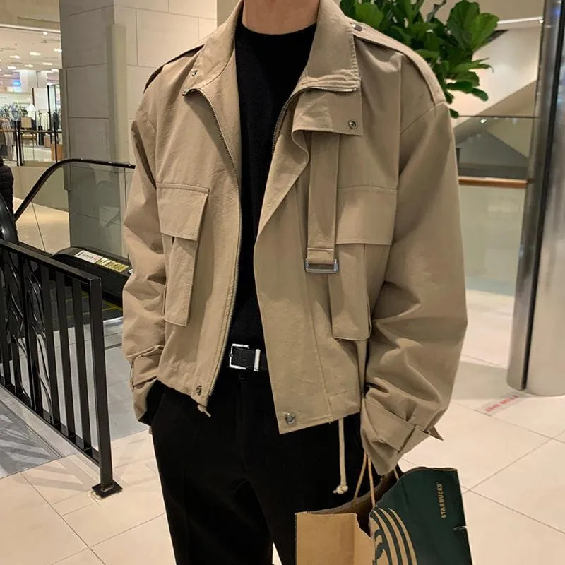 Chicmy-Korean style, Korean men's outfit, minimalist style, street fashion No. 4097 TWO LAYER COLLAR WRIST BELT JK