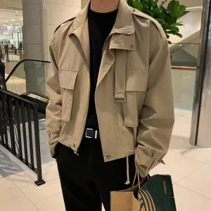 Chicmy-Korean style, Korean men's outfit, minimalist style, street fashion No. 4097 TWO LAYER COLLAR WRIST BELT JK